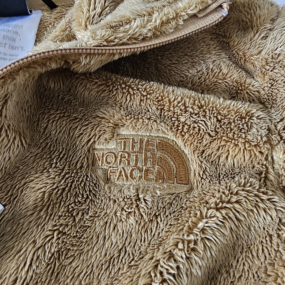 The North Face Fleece Jacket full zip gold size Small fuzzy cozy deep pile - Picture 5 of 11